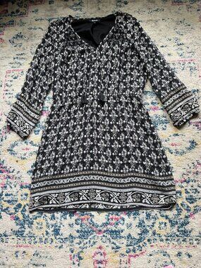 Madewell Woodland Long Sleeve Boho Peasant Dress - 8